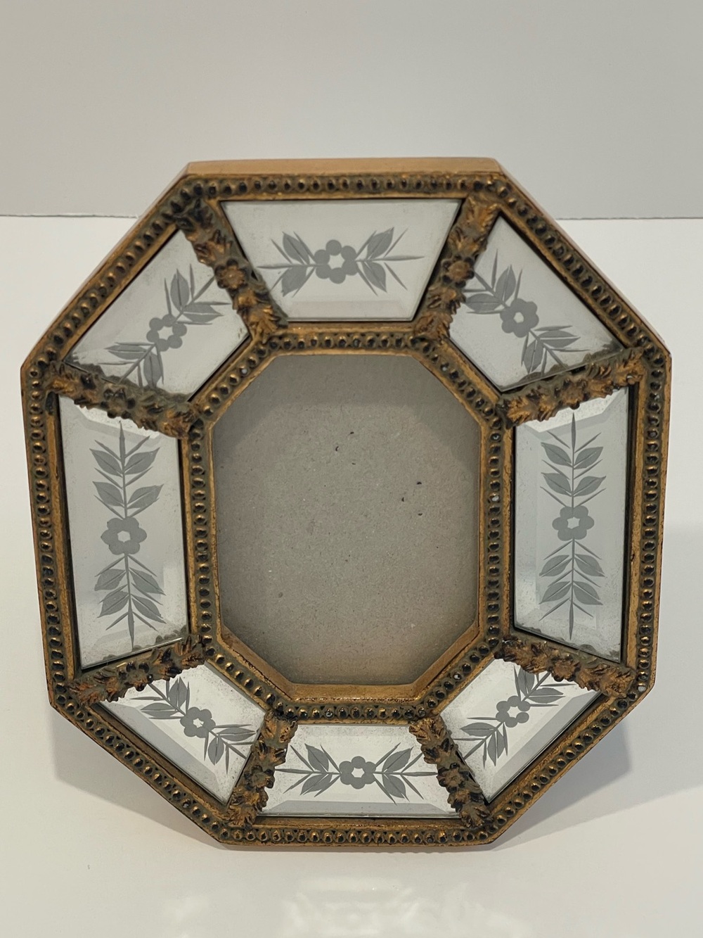 Two’s Company Etched Mirrored Picture Frame